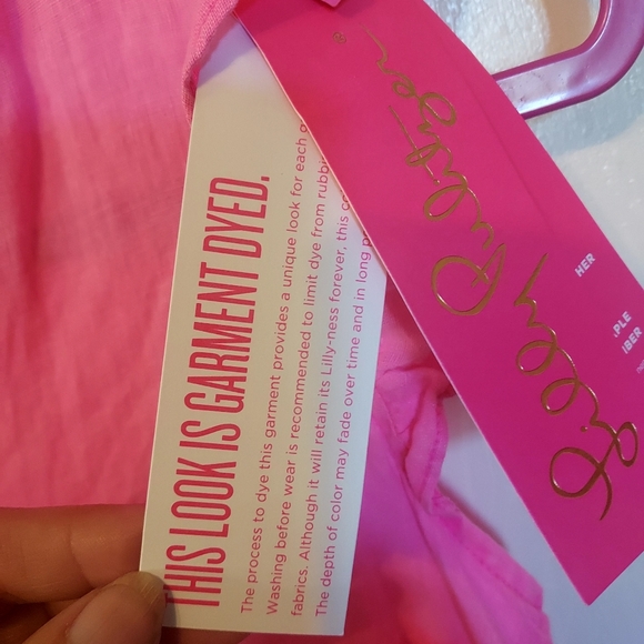 Lilly Pulitzer Briette Button Down Hot Pink Isle 100% Seacoast Linen XXS… - Picture 9 of 16